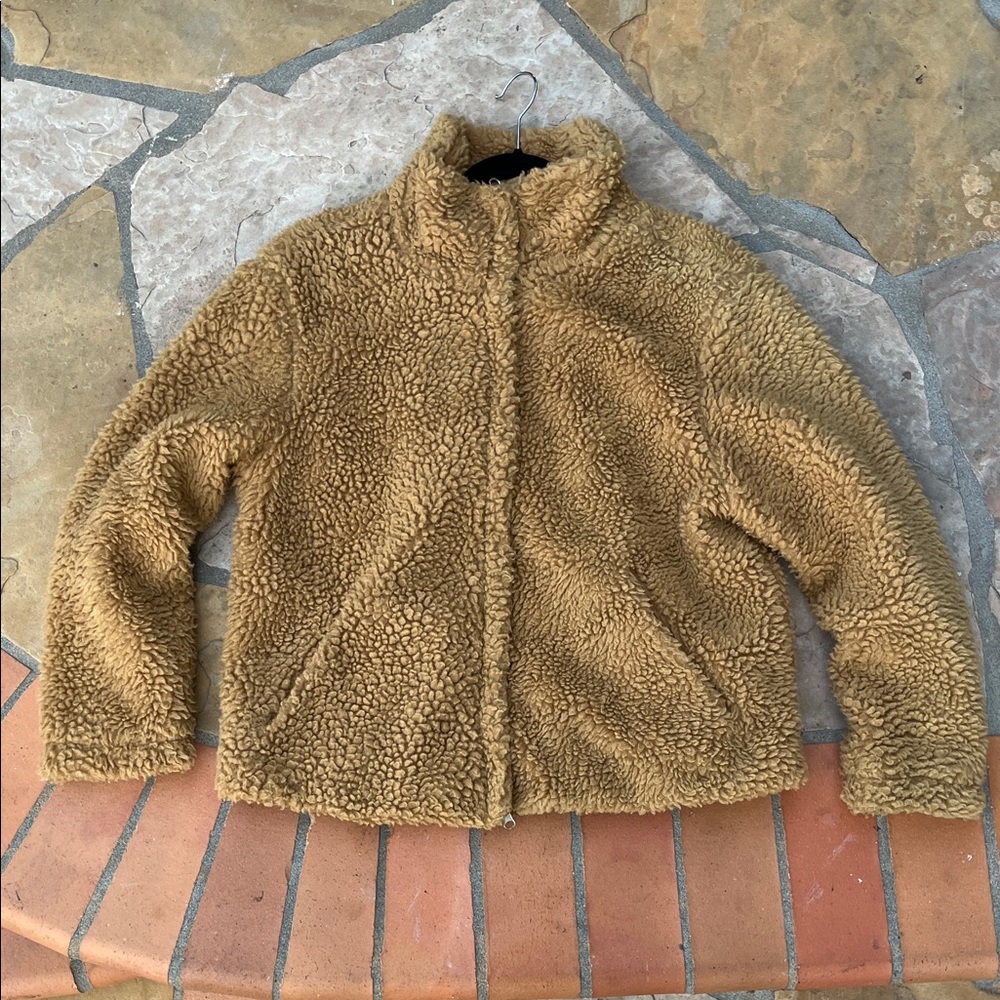 Pacsun Sherpa Cropped Zip Up Jacket M/L